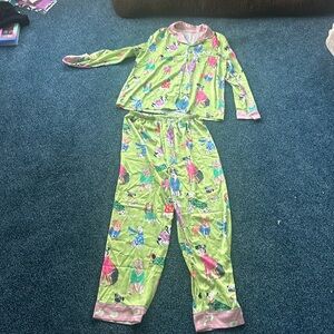 Luvlette silky green dogs pajama set too cute!